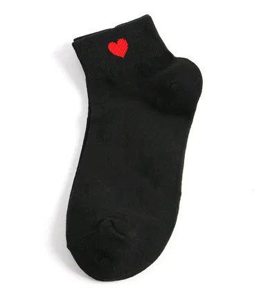 Women's Socks Cotton Heart Shaped Socks Love Cute Short Socks Women Black - Shop at LoveMi