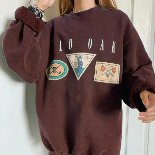 Long sleeve casual sweatshirt Wine Red - Shop at LoveMi