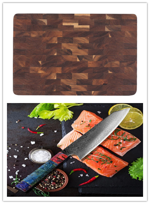 Kitched set (totally 7 sets)  Acacia chopping board and knife