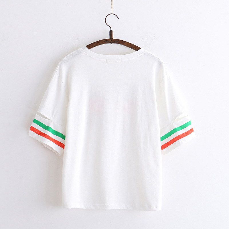 Colorblock striped short sleeve T-shirt