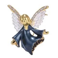 small angel pin women party decoration jewelry Gifts - Dark Blue - View 1