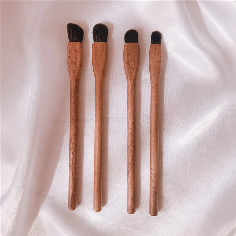 Walnut fibre hair makeup brush - 4Pcs Set