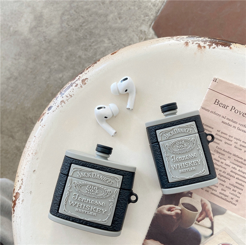 Compatible with Apple, Personalized Hip Flask Bluetooth Creative Anti-drop Soft Silicone Earphone Cover