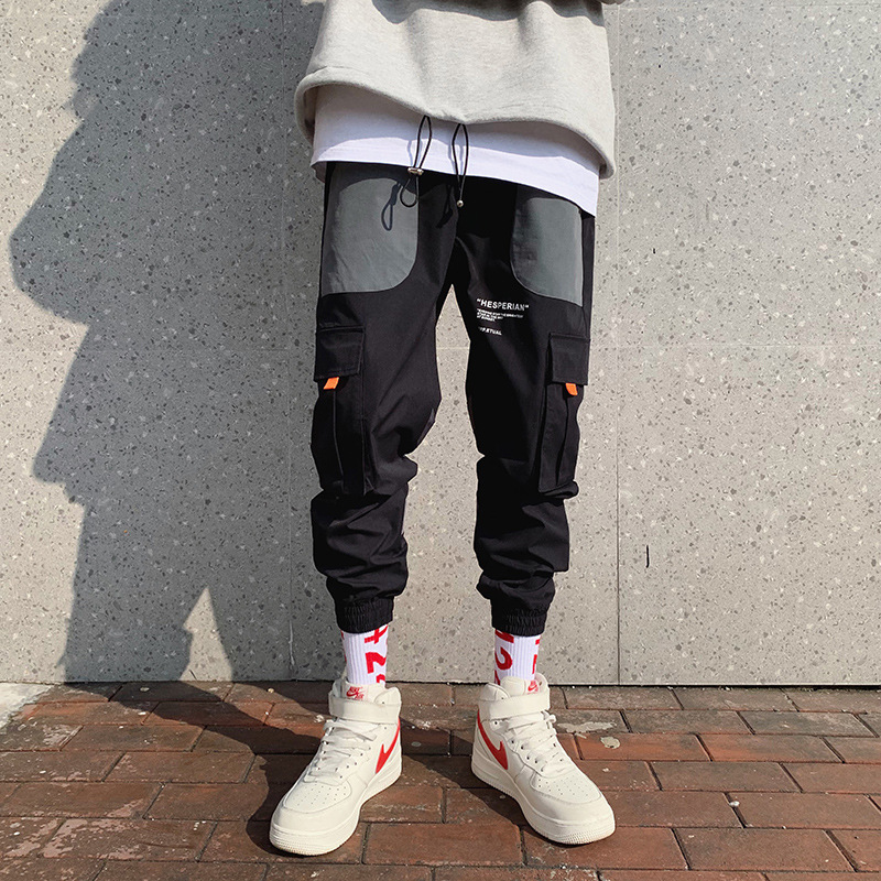 Loose national trendy nine-point sports tie-foot casual overalls