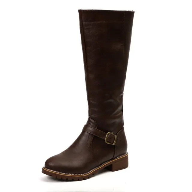 Women's long zipper boots Brown - Shop at LoveMi