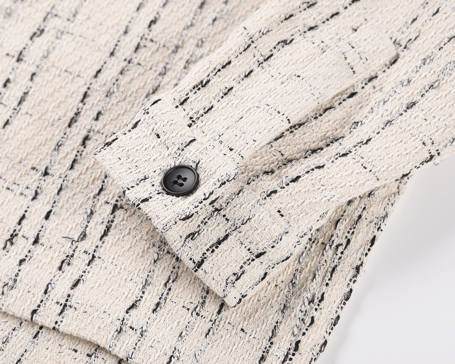 European and American high street style silver woven woolen brushed shirt jacket