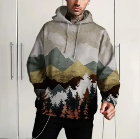 Printed Super Flexible Hoodie Casual