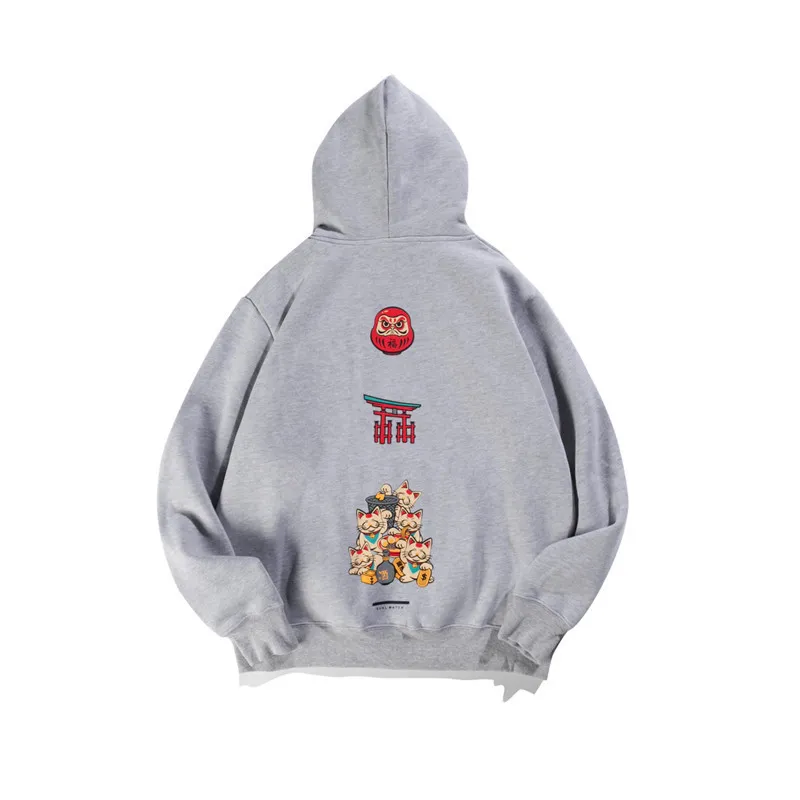 Long-sleeved loose casual loose hooded sweater - Grey