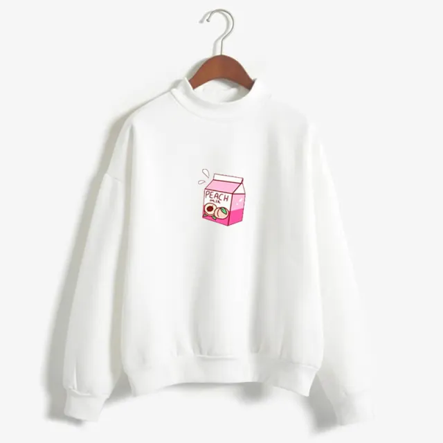Sweatshirt with drink pattern White - Shop at LoveMi