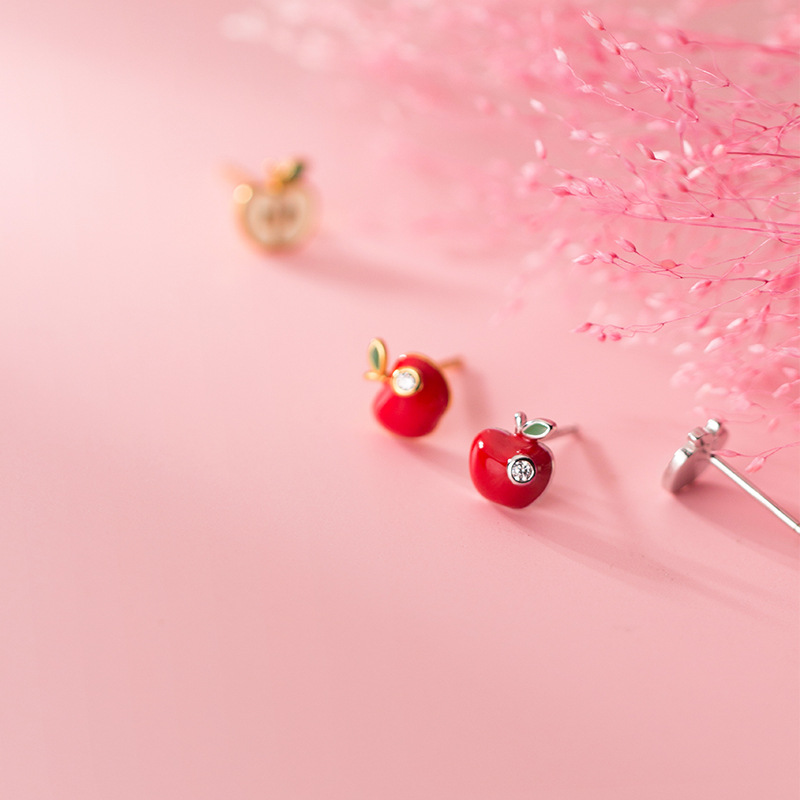 S925 Silver Female Korean Version Simple and Single Diamond