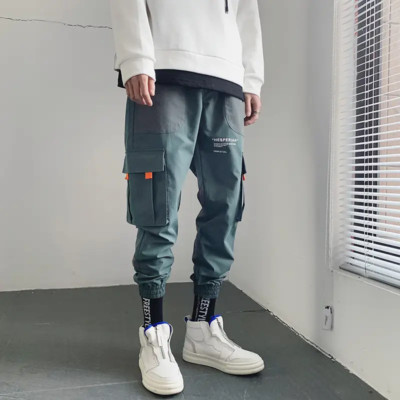 Loose national trendy nine-point sports tie-foot casual overalls