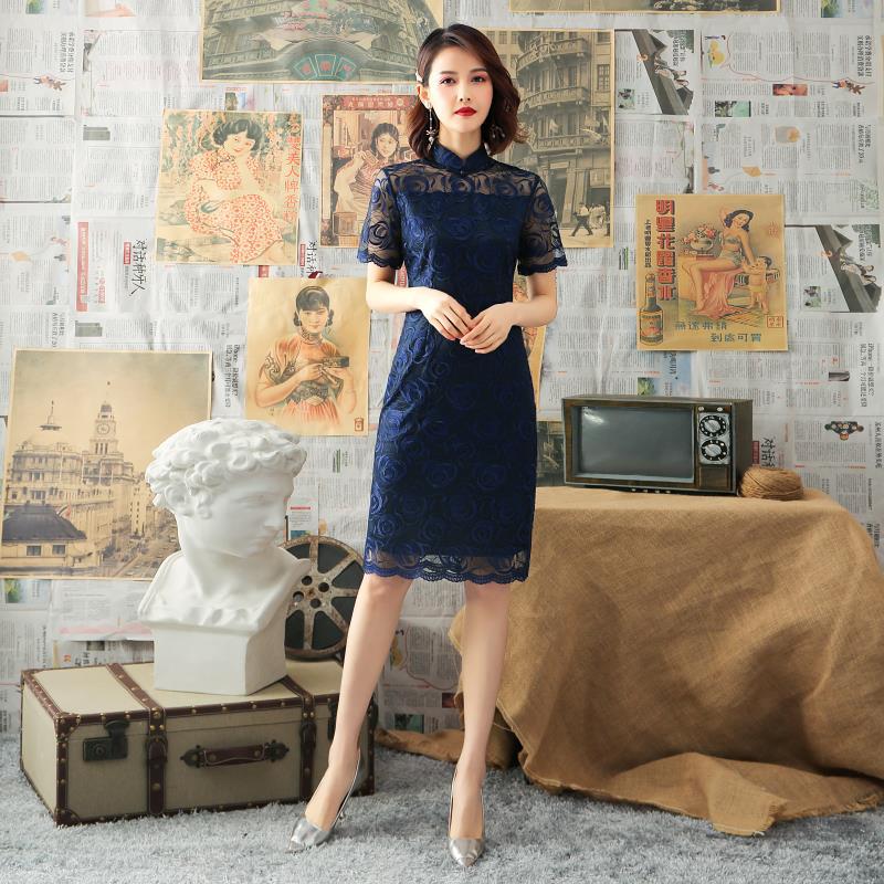 Spring And Summer Fashion Girls Daily Elegant New-style Robe Mid-length Dress