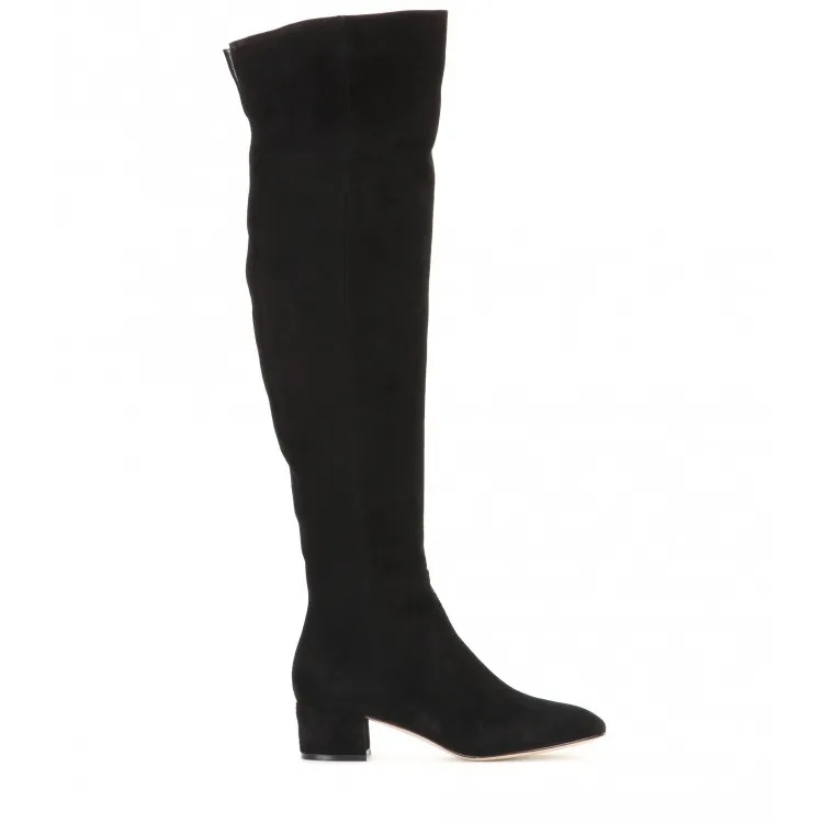 Mid-heel over the knee boots - Black