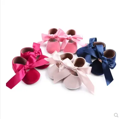 Ribbon Spring and Autumn Baby Princess Shoes Soft Slip