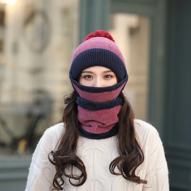 Ear protection cycling cap Fuchsia Three Piece Suit - Shop at LoveMi