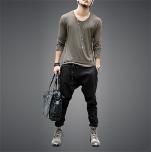 Lace up loose casual pants Leggings