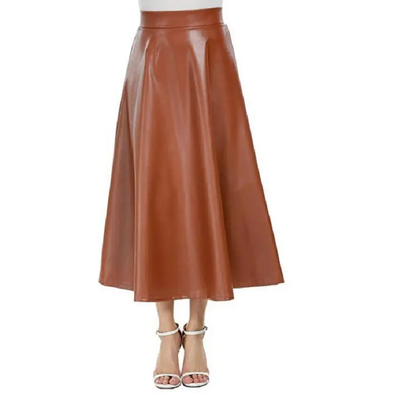 PU Skirt Long High Waist