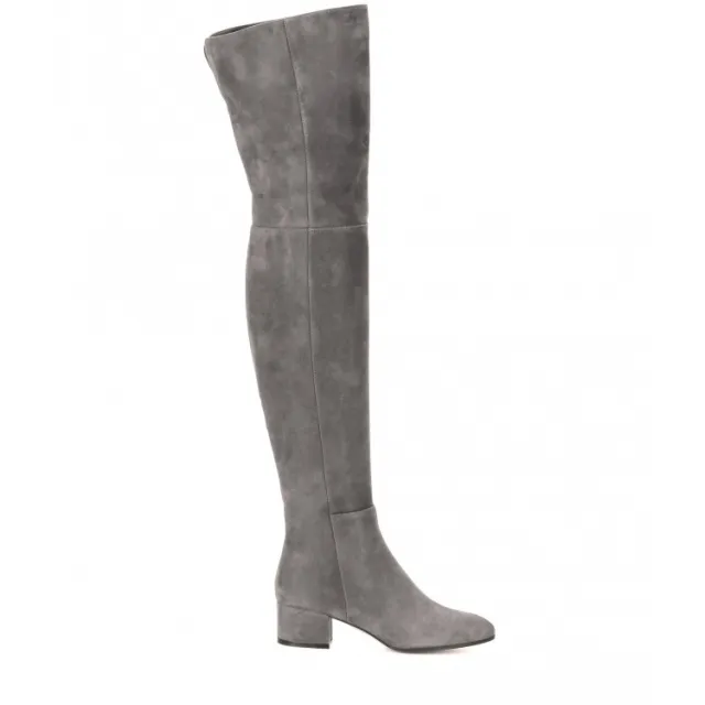 Mid heel over the knee boots Grey - Shop at LoveMi