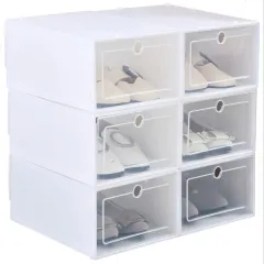 Transparent shoe box - White 6Boxes - View 1