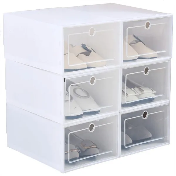 Transparent shoe box - White 6Boxes