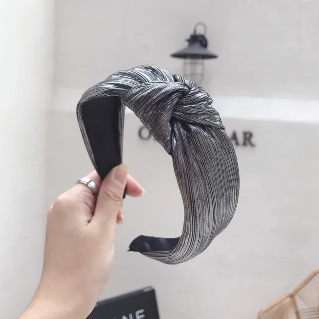 Hot stamping fabric headband Silver - Shop at LoveMi