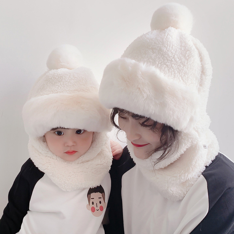 One-piece Baby Cold And Warm Thick Plush Hat