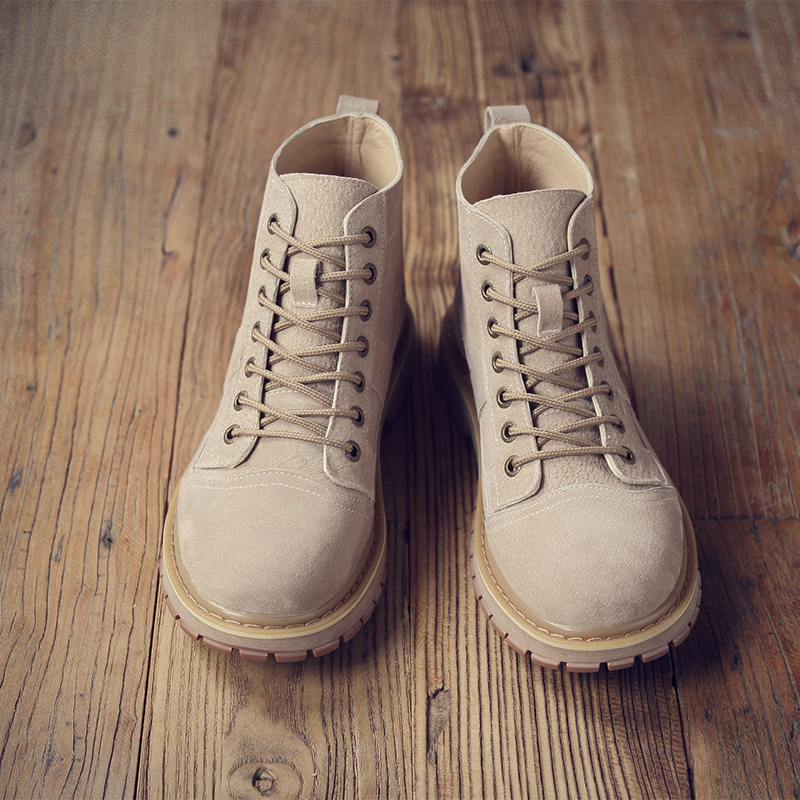 Leather high-top tooling shoes