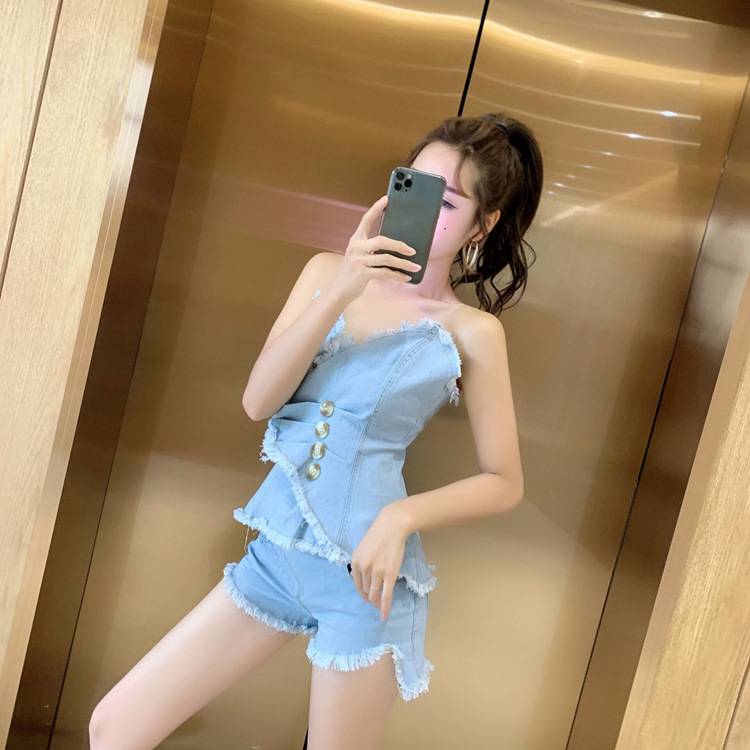 Sexy denim suit