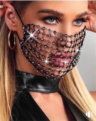Mesh drill decorative mask - Black