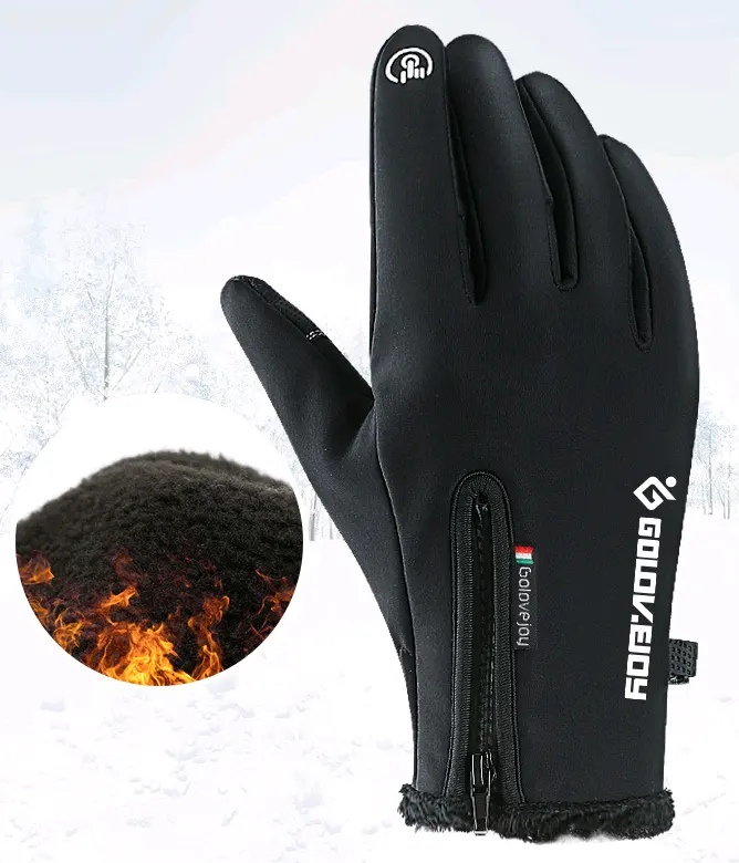 Motorcycle Gloves Moto Winter Thermal Fleece Lined Water Resistant