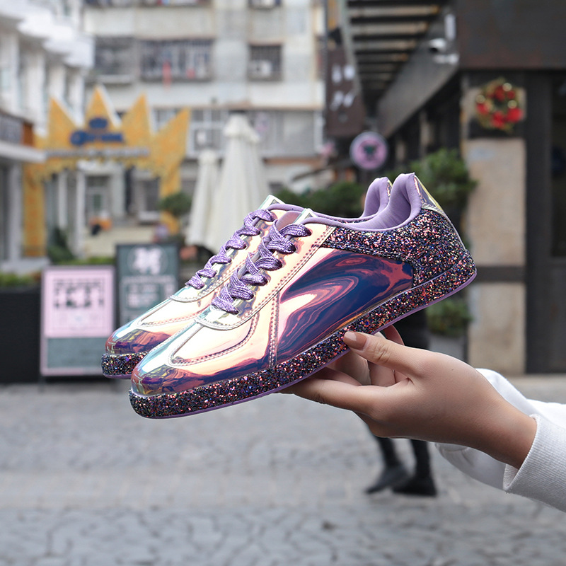 Shiny leather mirror phantom color trendy shoes