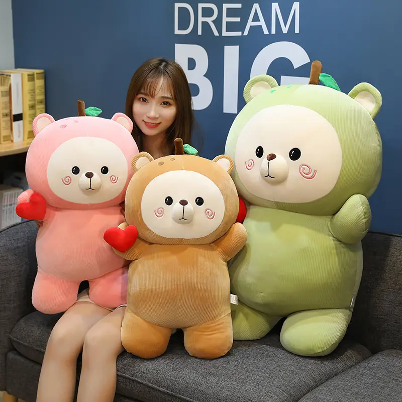Happy bear plush toy doll rag doll hugging bear