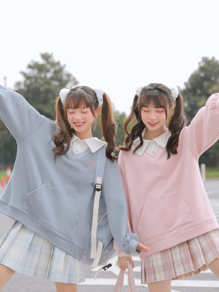 Ladies plus fleece pullover sweater