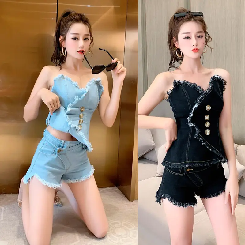 Sexy denim suit