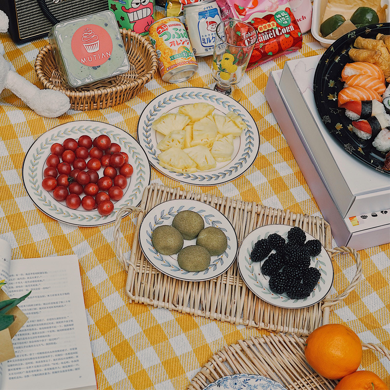 Japanese rattan fruit plate