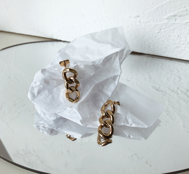 18K gold temperament U-shaped earrings long earrings