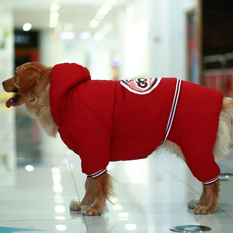 Medium And Large Dog Samo Husky Pet Big Dog Cotton Coat - Red