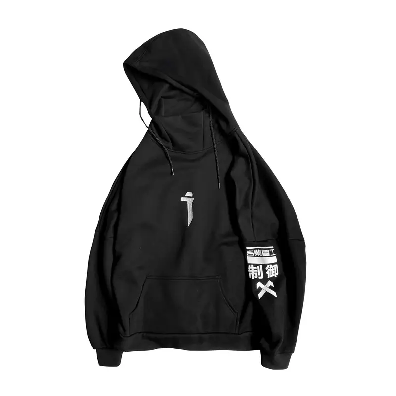 Fall new solid color loose hooded printed plus fleece sweater