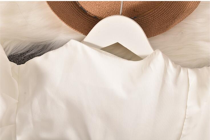 Ruffled pleated slim short base shirt