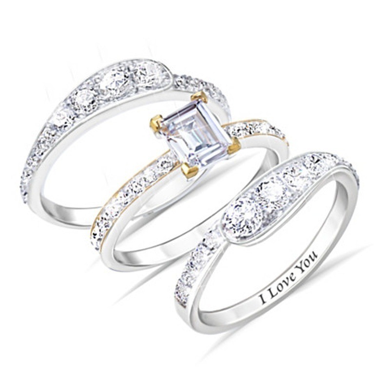 New plating two-tone diamond ring