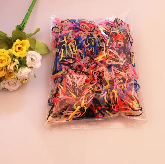 About 2,000 colorful children's baby colored rubber bands, hair band hair rope, head rope disposable rubber band - Shop at LoveMi