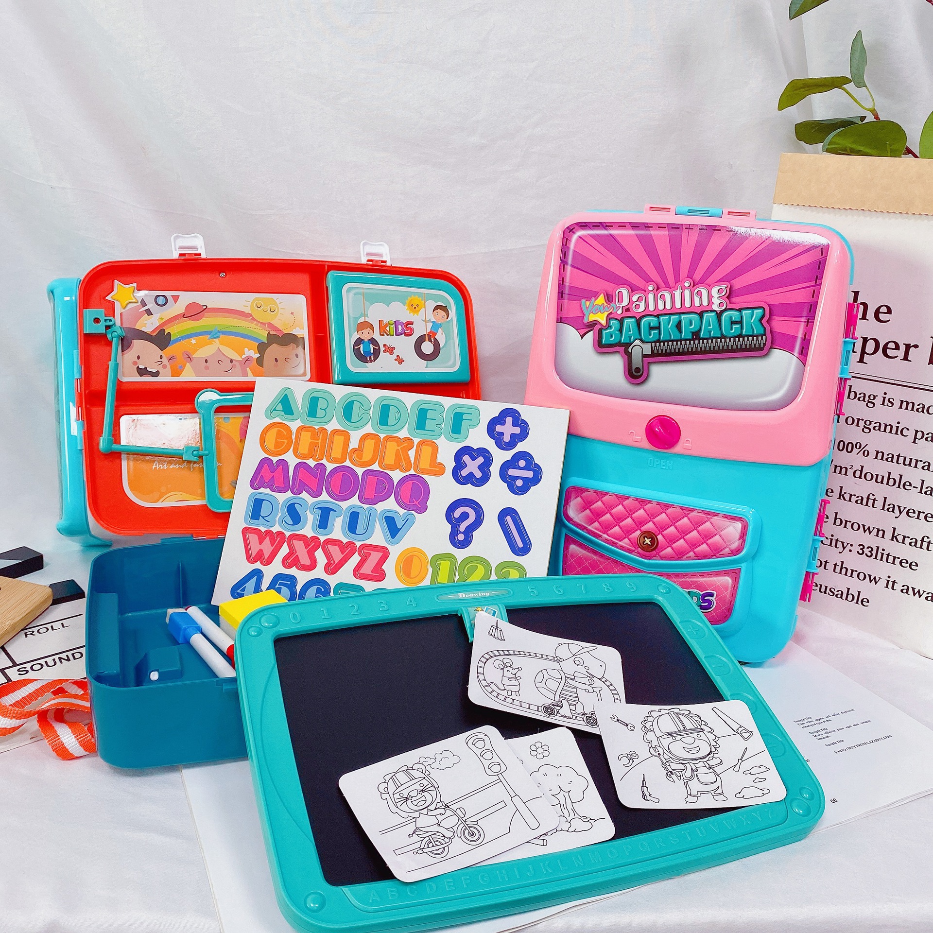Children's 2 in 1 Painting Learning Backpack Toy — foto 5