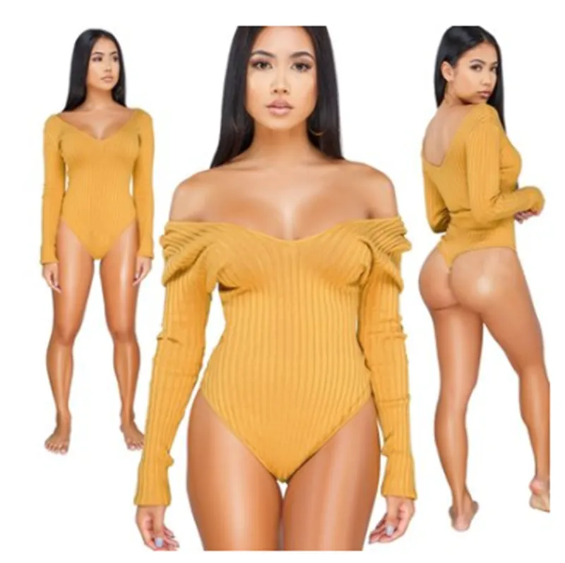 Women's Fashion Se Deep Artle Bring Long se Hole Jum - Yellow