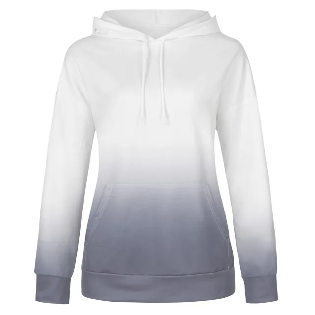 Tie dye print hooded long sleeves Dark Grey - Shop at LoveMi
