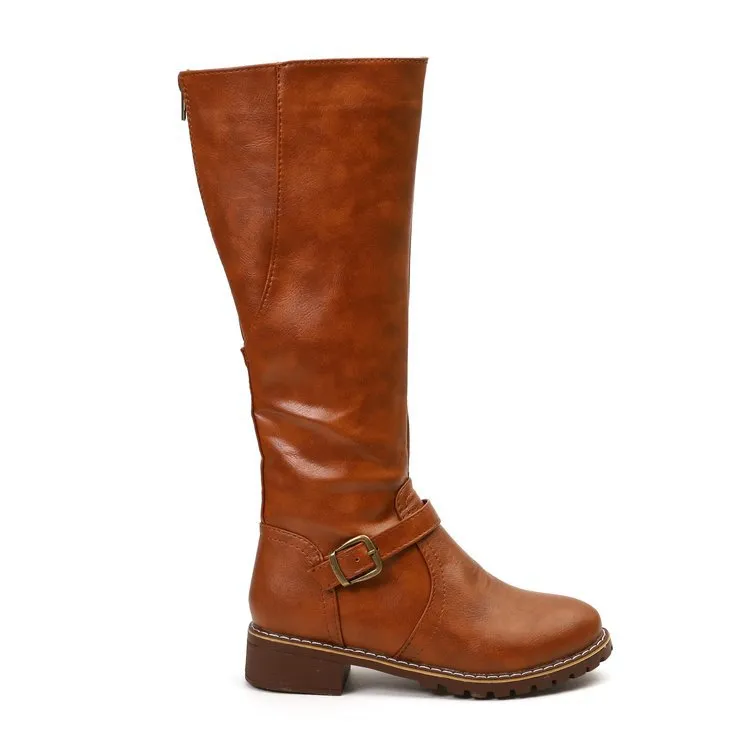 Women's long zipper boots - Yellow