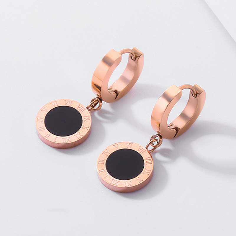 Creative Rose Gold Titanium Steel Earrings Jewelry