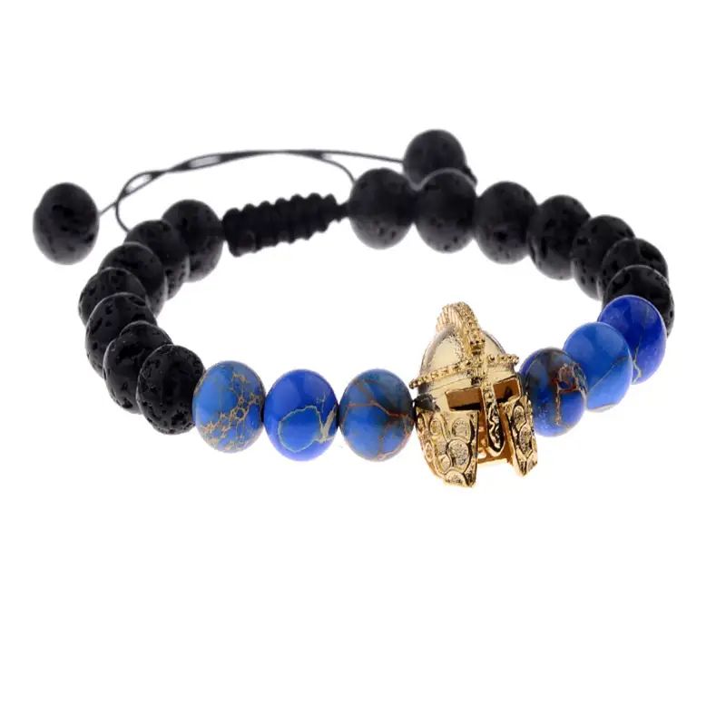Volcanic Stone Beaded Spartan Bracelet