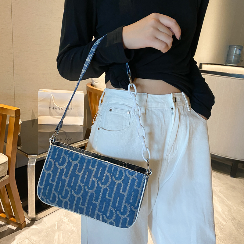 Denim underarm bag