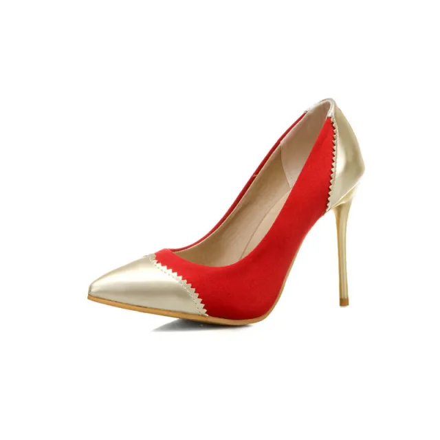Low stiletto suede patent leather shoes Red - Shop at LoveMi