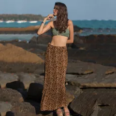 Leopard print high waist bag hip skirt - Photo Colour - View 1